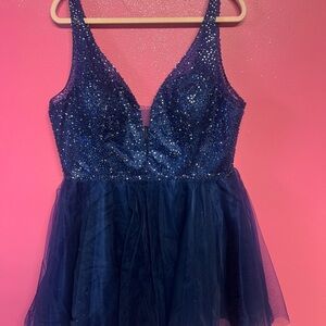 Cinderella Divine Sparkling Blue Sleeveless Dress